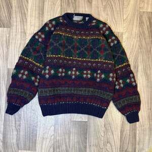 Vintage Lord & Taylor The Kensington Collection Hand Knit 100% Wool Fair Isle Sw